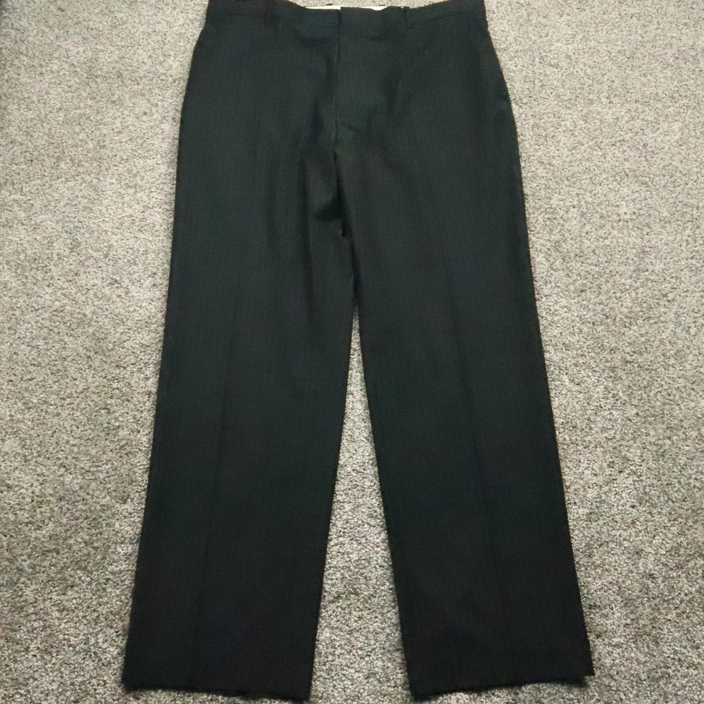 Perry Ellis Dress Pants Men's 36x32 Black Pinstripe Classic Fit suit office